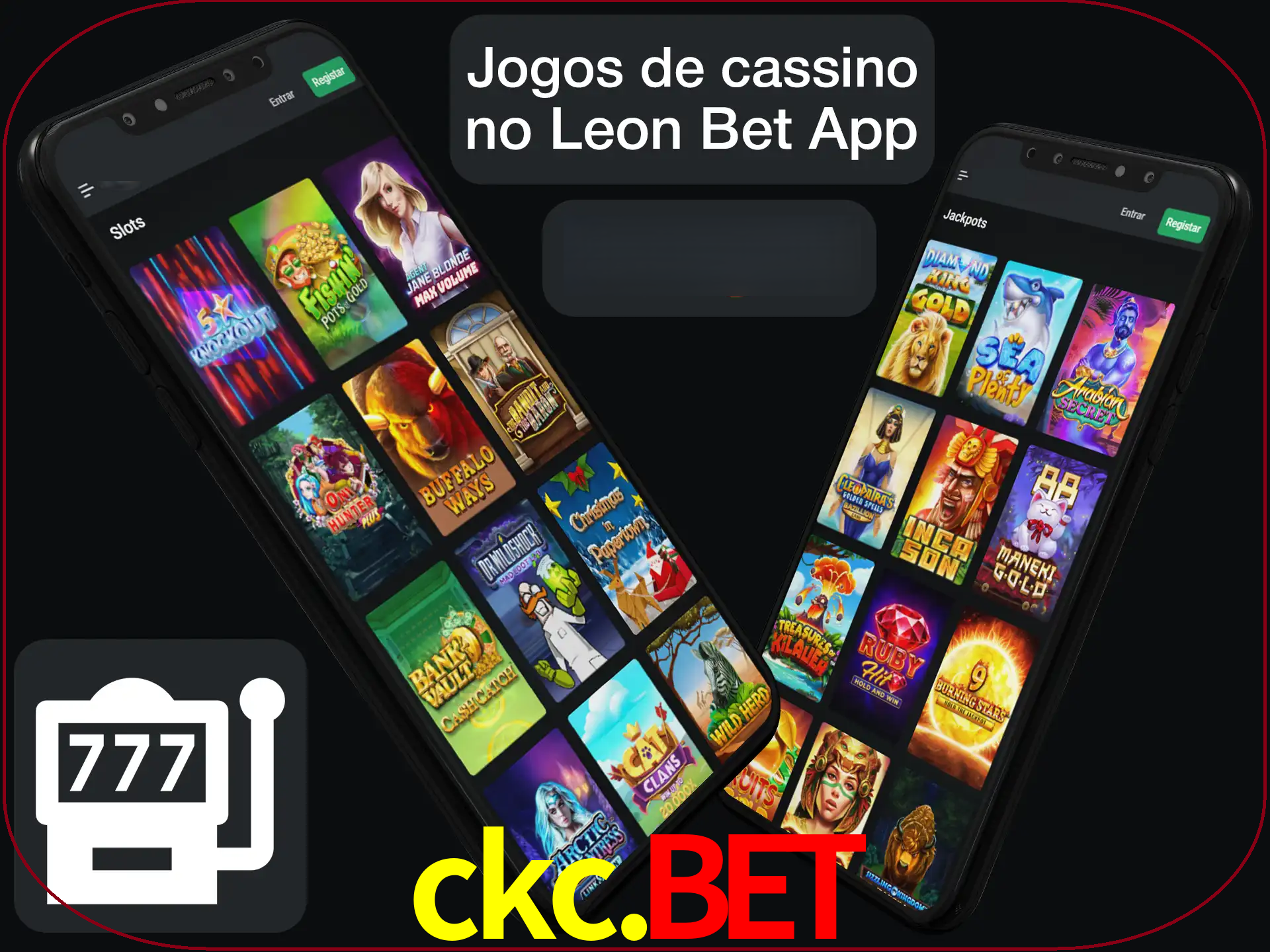 Escolha quais jogos de cassino jogar no app.