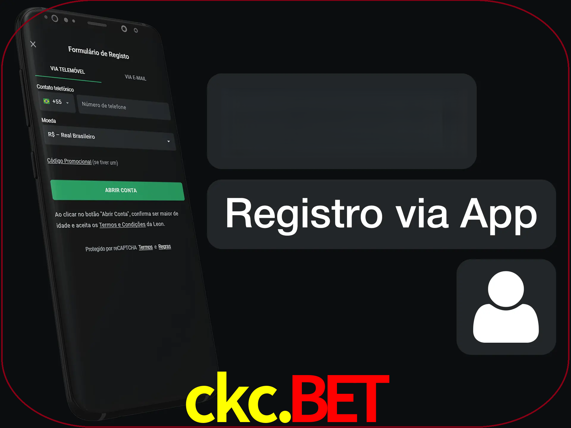 Registre-se com duas etapas usando o aplicativo.