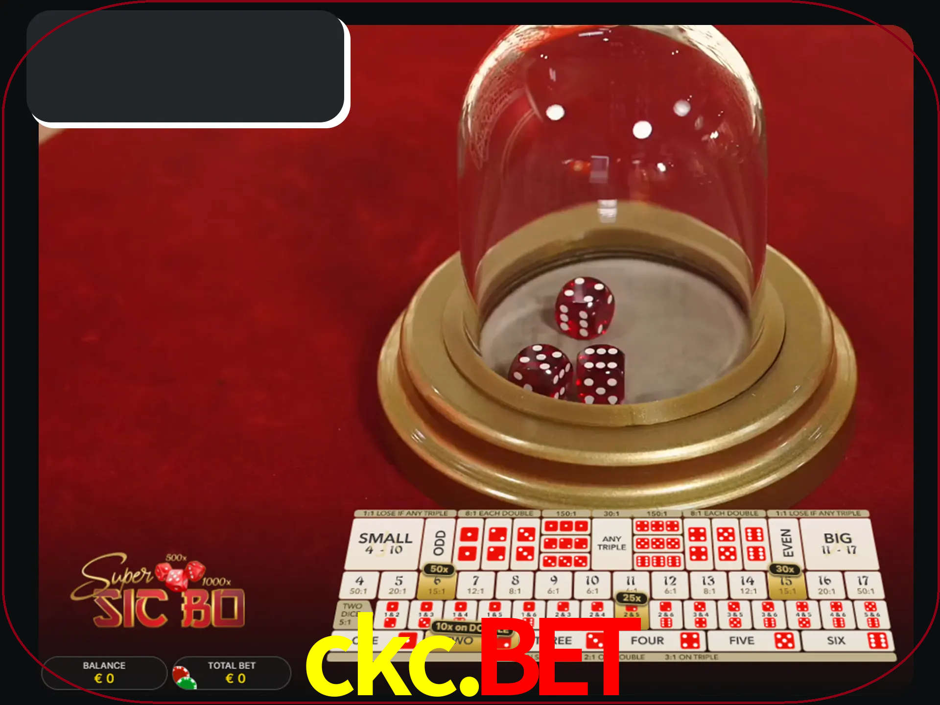 Deixe os dados ao seu lado nos jogos da Sic Bo.