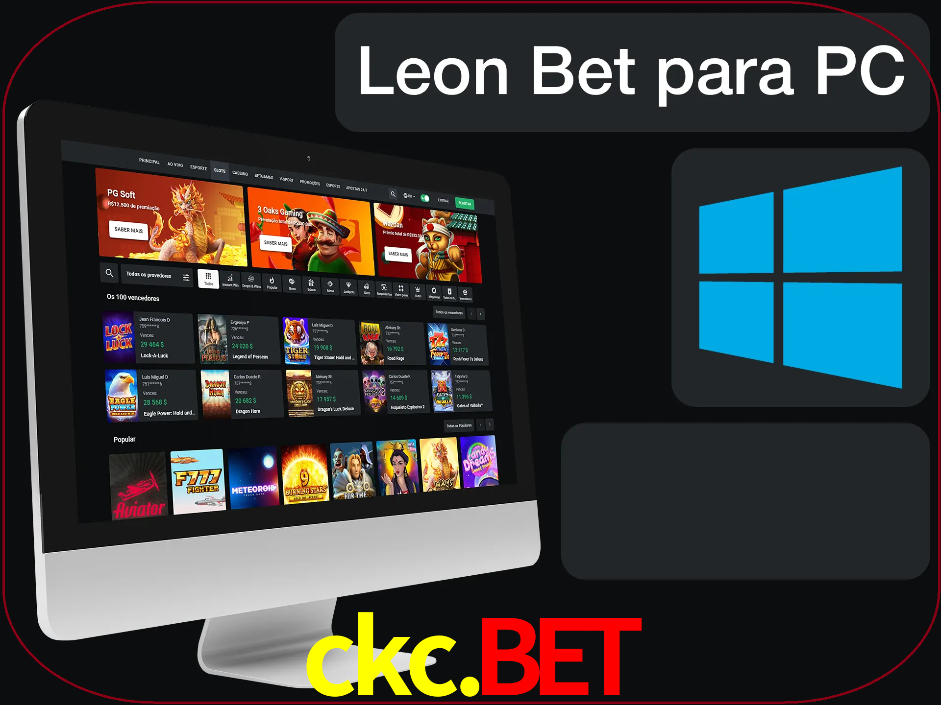 Aposte e jogue em nosso cassino usando o PC.